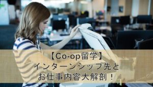 【Co-op留学】インターンシップ先とお仕事内容大解剖！
